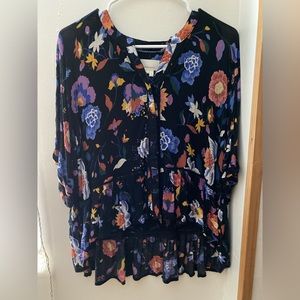 Pretty Anthropologie peplum floral top
